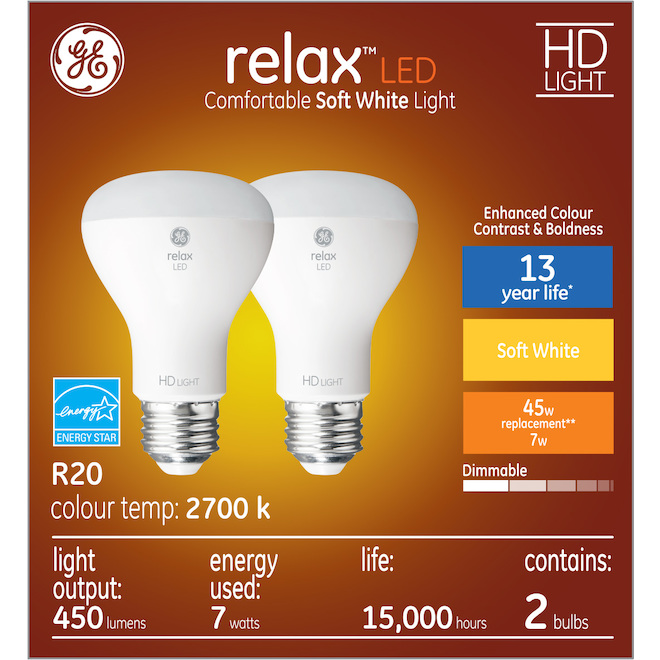 Ge Relax Hd Soft White W Replacement Led Indoor Floodlight R Light