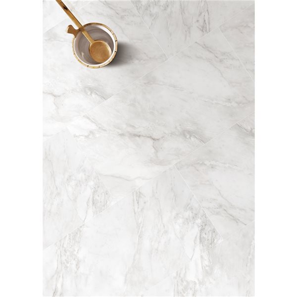 Mono Serra Carrara White 12 In X 24 In Porcelain Tile 8 Pack LG 435