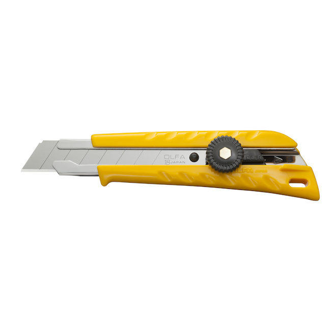Olfa Heavy-Duty L-1 Cutter - 18-mm - ABS Plastic and Stainless Steel - Yellow