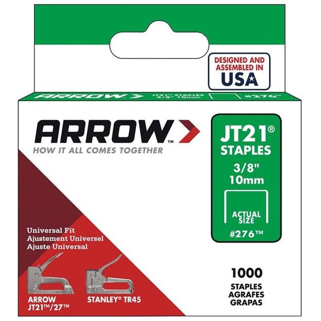 Arrow JT21 Thin Wire Staples, 1,000-Pack (3/8) 27624