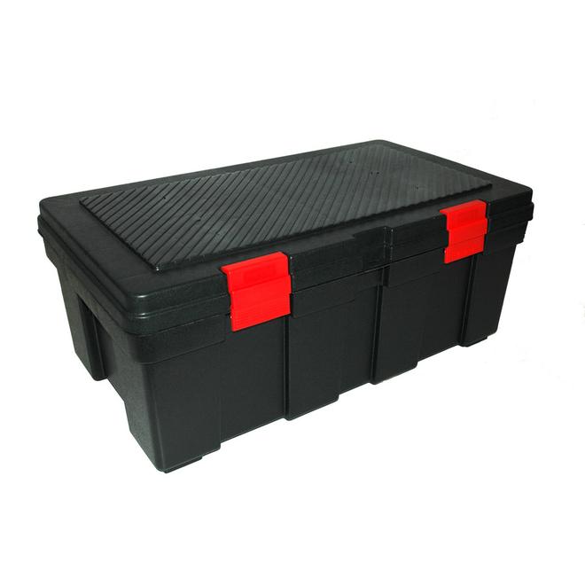 GSC Technology - Storage Tote - 33 x 19 x 13-in - 118 L - Plastic - Black and Red