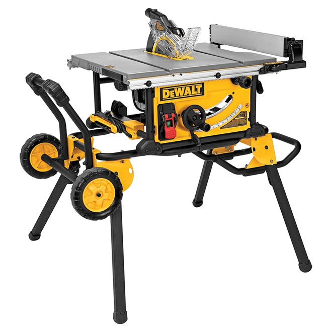 Banc De Scie Avec Support A Roulettes Dewalt 10 15 A Dwe7491rs Reno Depot