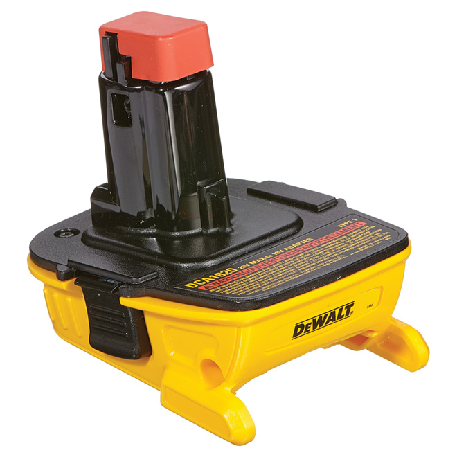 DeWalt Li-Ion Power Tool Battery Adapter - 18 to 20-Volt - Compatible for Most 18-Volt DeWalt Tools - Yellow