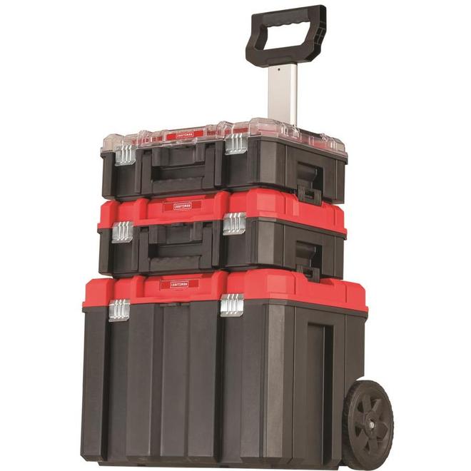Portable Storage Tower - 3 Boxes - Red and Black
