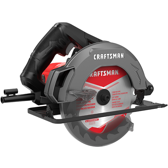 CRAFTSMAN Circular Saw - 7 1/4-in Blade with 18 Teeth - 13 A - Black/Red