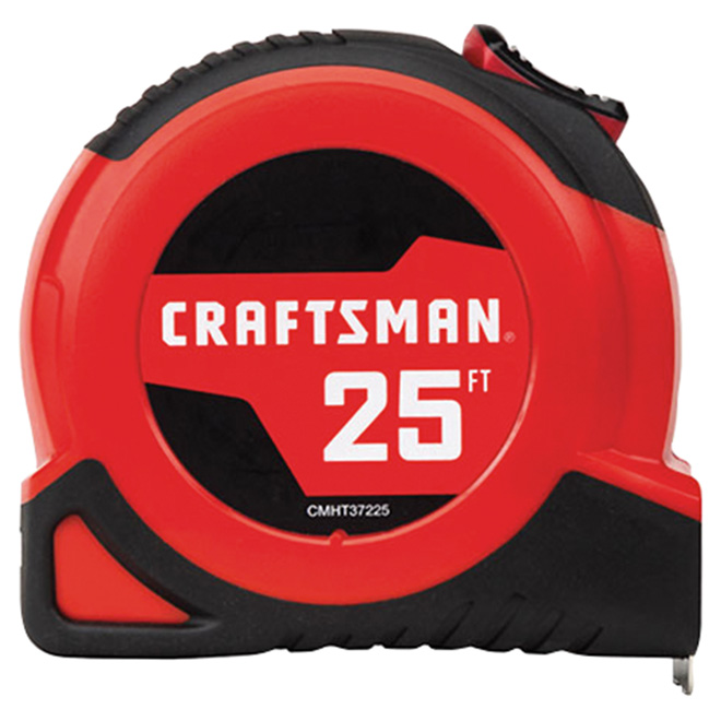 CRAFTSMAN 1-In x 25-Ft Self-Locking Heavy-Duty Measuring Tape with with rubber overmoulding