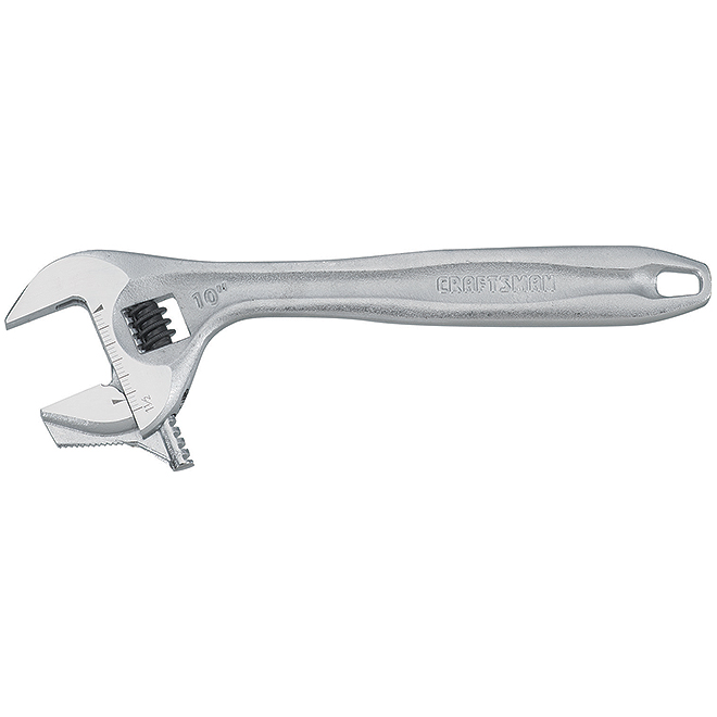 Adjustable Wrench - Reversible Jaw - 10" - Steel - Chrome
