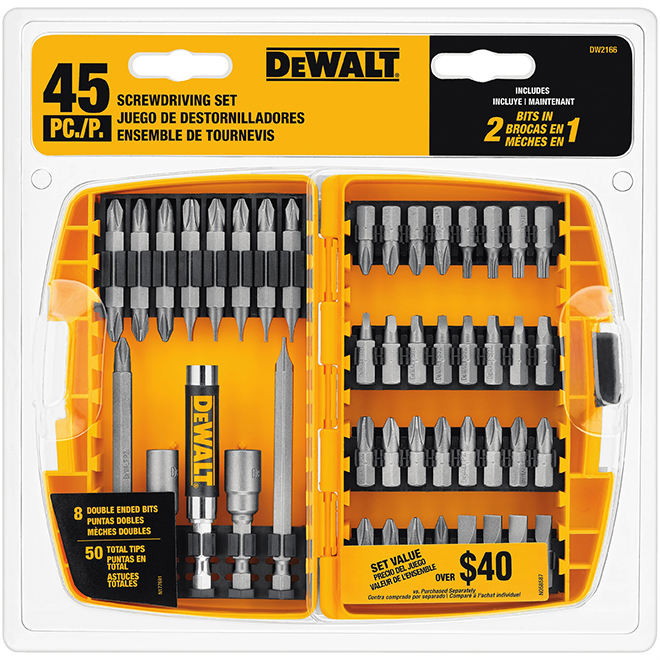 Drill Accessory Set with Though Case®- 45 Pieces