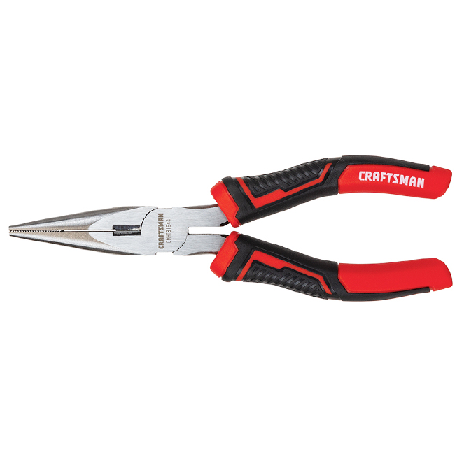 CRAFTSMAN Long-Nose Pliers - 6-in - Steel - Red and Black