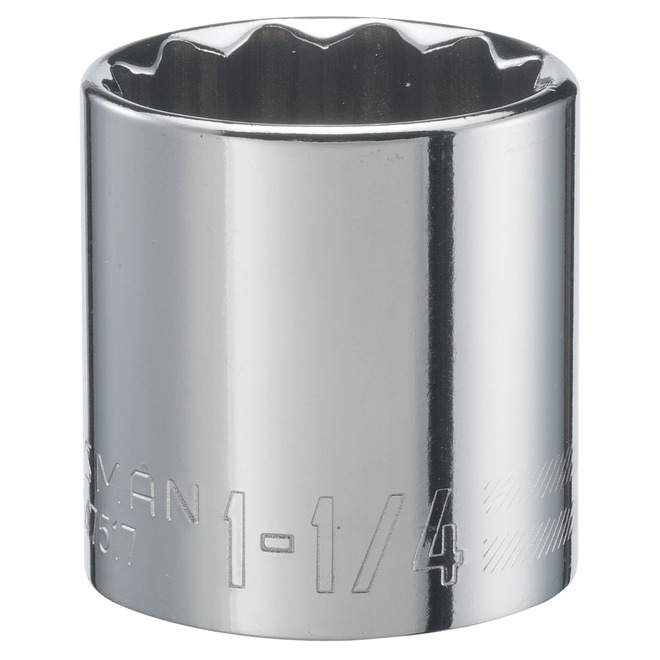 Craftsman SAE 12-Point Shallow Socket - Steel - Drive 1.25-in x 1/2-in