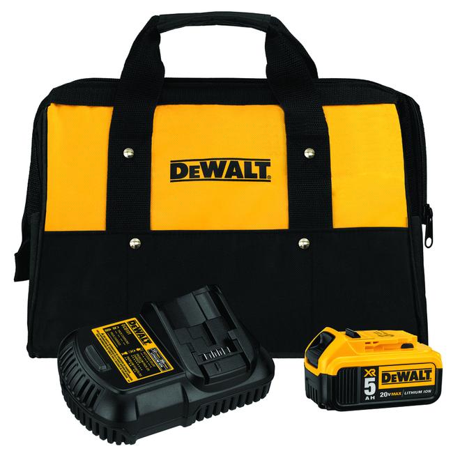 DeWalt 5 Ah 20 V Max Lithium-ion Battery, Charger and Tool Bag Kit