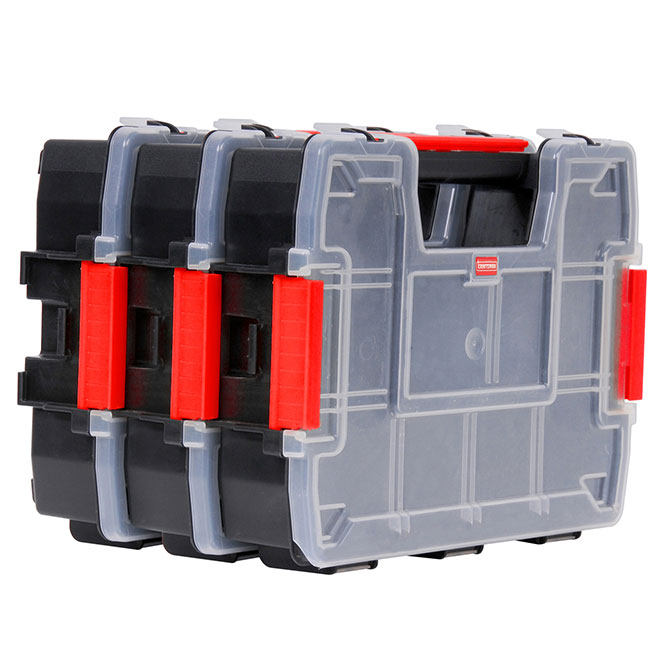 CRAFTSMAN Set of 2 15-Compartment Customizable Organizers - Red Plastic  CMST60932