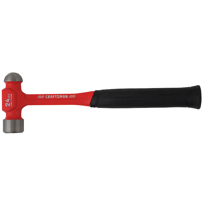 CRAFTSMAN Ball Peen Hammer Steel 24 oz Black/Red CMHT54183