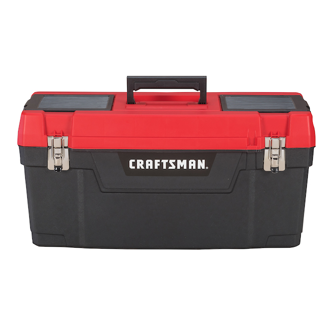 Boîte à outils verrouillable Craftsman en plastique noir/rouge de 25 po