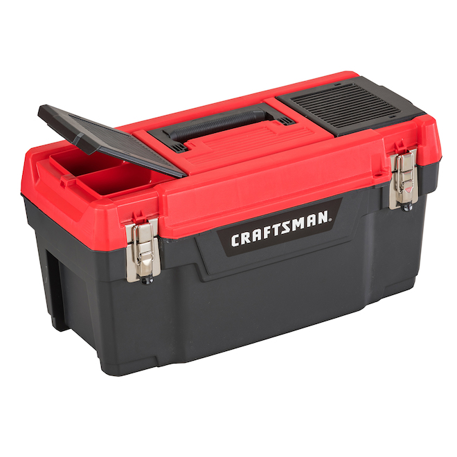 CRAFTSMAN 25-in Black/Red Plastic Lockable Tool Box CMST25901 | Réno-Dépôt