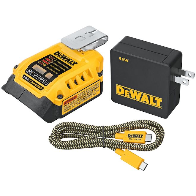 DeWALT USB Power Tool Battery Charging Kit - 20V