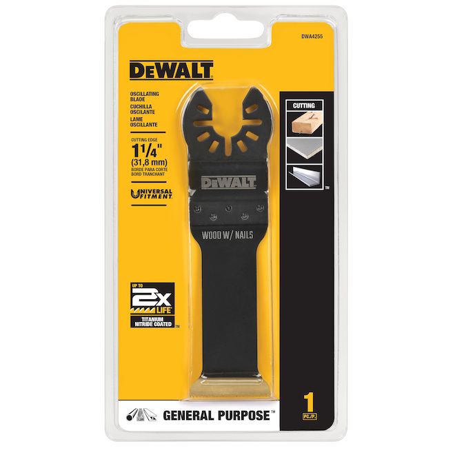 DeWalt Titanium Nitride Coated Hss Oscillating Tool Blade Wood and