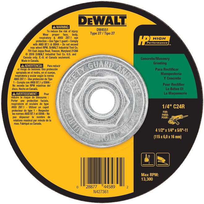 DeWalt Cup Brush - Knotted Wire - 1 Per Pack - 4-in Dia x 1 1/8-in Bristle L