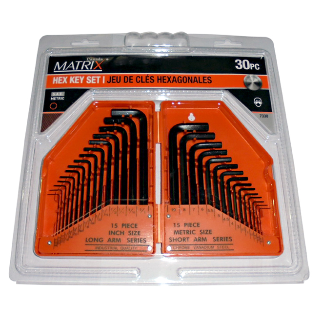 TOOLTECH Hexagonal Key Wrench Set of 30 Black finish 7330 RénoDépôt