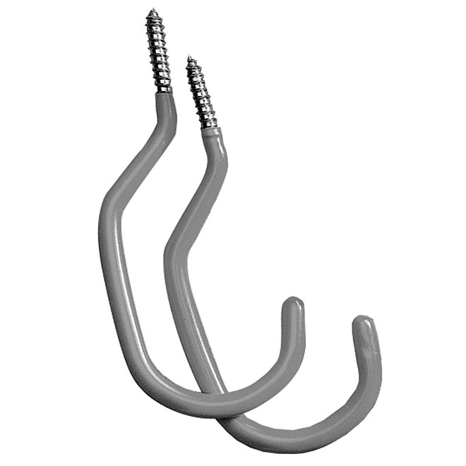 Screw-In Bicycle Hook - 4" x 2.5" - Grey