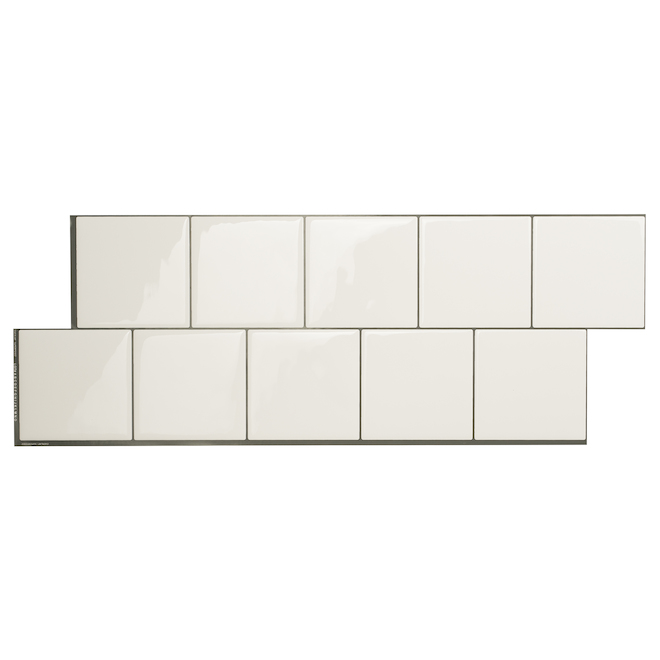 Carreaux autocollants Square Velden Smart Tiles 8,23 po x 22,29 po blanc paquet de 2