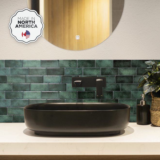 Smart Tiles Medina Metro Style Adhesive Backsplash Tiles Green
