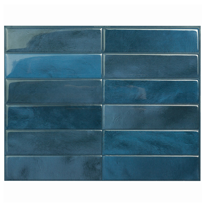Smart Tiles Morocco Adhesive Backsplash Tiles - Resin - Blue - 11.43 x 9-in  - 4-Pack SM1228G-04-QG