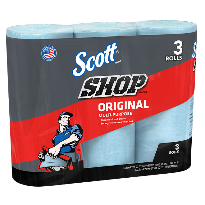 Scott Shop Paper Towels - Blue - Pack of 3 Rolls