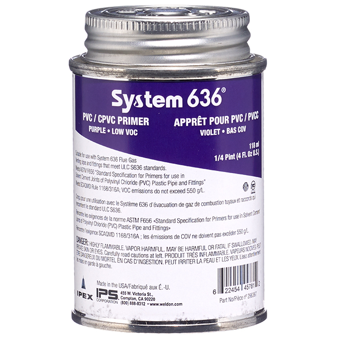 Ipex System 636 Purple PVC Primer 118 ml 296367 RénoDépôt