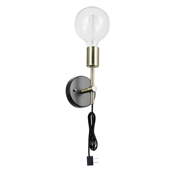Globe Electric 2-in-1 Wall Sconce - 1 Light - Brass and Dark Bronze