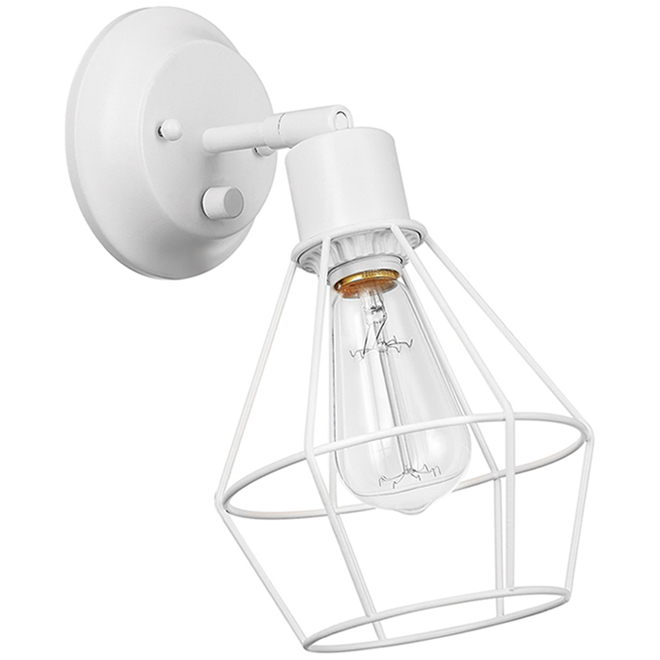Globe Electric Verdun 2-in-1 Wall Sconce with Cage Shade - 6.5-in - Metal - White