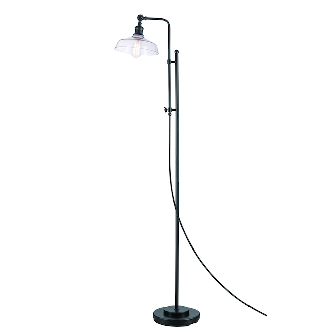 Globe Electric Floor Lamp with Adjustable Height - 63-in - Metal/Glass - Bronze
