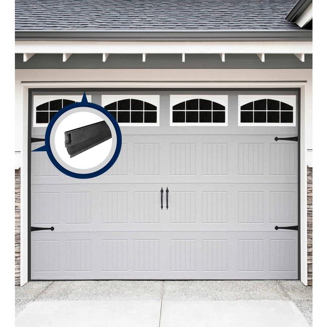 Joint pour porte de garage robuste à doubles ailettes, 9 pi, blanc -  Utilisation sur le haut ou les côtés