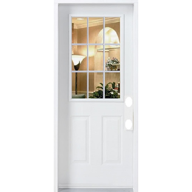 Portes Ard Left Hinge 9 Lite Door - Steel - 35.3-in x 82.5-in - White