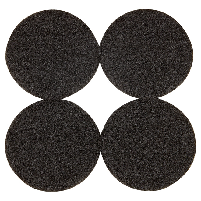 FELTAC SelfAdhesive Felt Pads Eco Round Black 1 7/8" 4/Pk