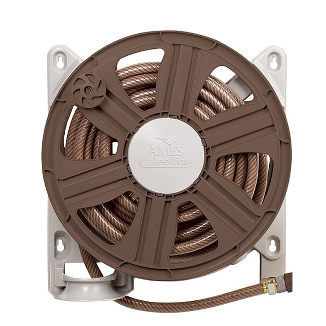 Outsunny Retractable Garden Hose Reel 5/8 inch x 49 ft Wall