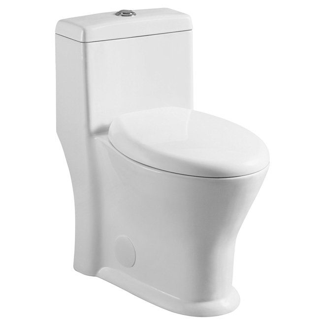 Round Front 1-Piece Toilet, 4 L/6 L, White