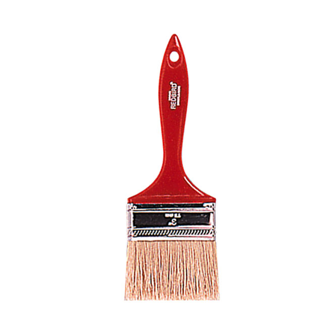 Simms Pro Select Paint Brush Natural Silk Head Red Plastic Handle