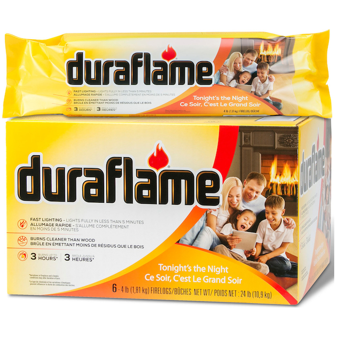 Duraflame 4-Lb 6-Pack 3-Hour Burn Fast Lighting Wax Logs