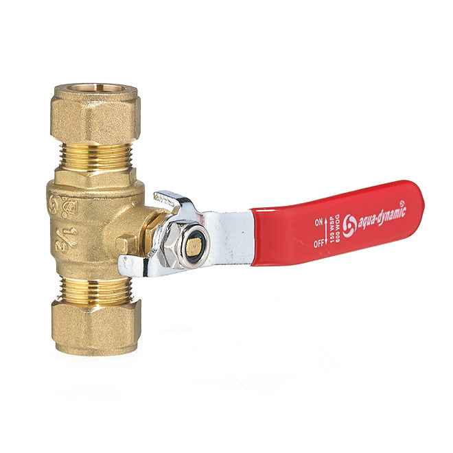 Ball Valve - Forged-Brass Compression Ends - 1/2"