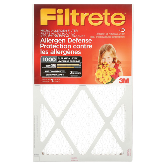 3M Filtrete Micro-Allergen Reduction Furnace Filter - 20-in x 20-in x 1-in - 1000 MPR
