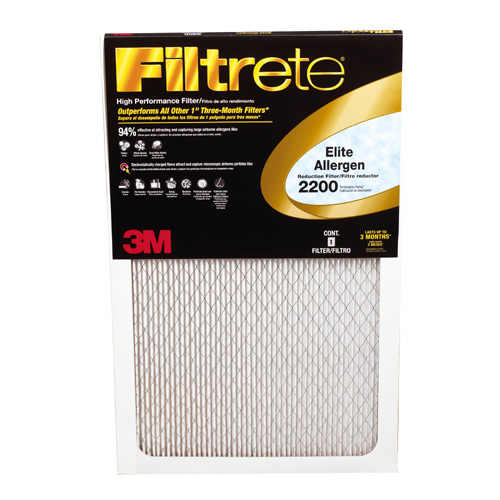 Filtre à fournaise Filtrete 3M, fibre de verre, 16 po x 25 po x 1 po, 2200 MPR