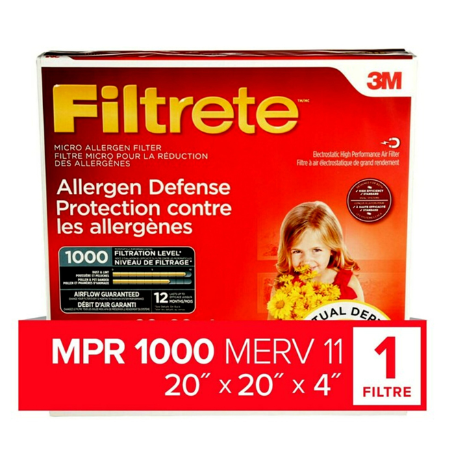Filtrete Furnace Filter - Fibreglass - 20-in x 20-in x 4-in
