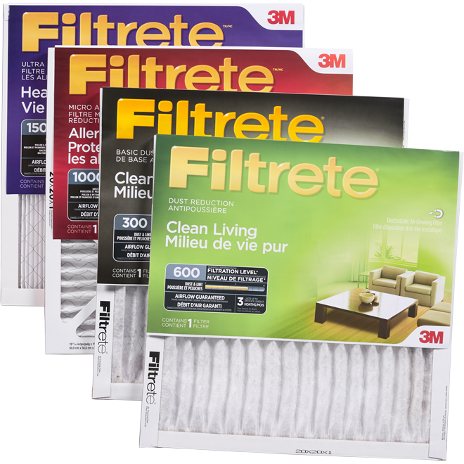 Filtrete 4-Season Allergen Defense Filter Combo Pack - 20-in x 20-in x 1-in - 4/Pack