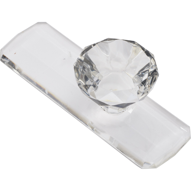 Crochet avec bouton en cristal, grand, transparent, 1/paquet