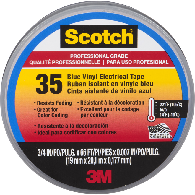 Scotch 35 Electrical Tape - 3/4'' x 66' / Blue
