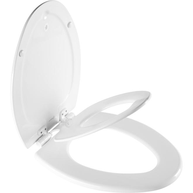 Siège de toilette NextStep2 de Mayfair blanc fermeture lente forme allongée