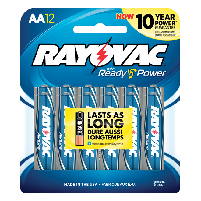 Rayovac Ready Power High Energy Alkaline AA Batteries (12-Pack)