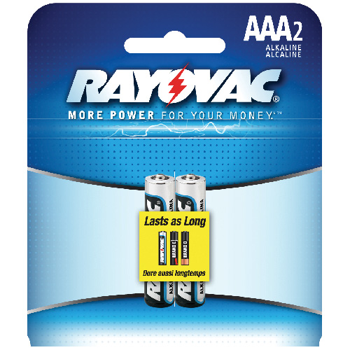 Piles alcalines AAA Rayovac Haute Énergie, (2-paquet)