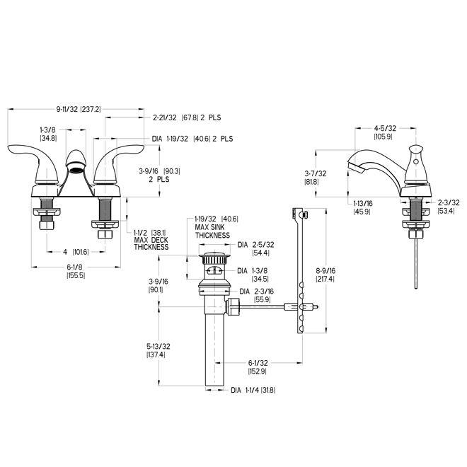 Pfister Classic Brushed Nickel 2-Handle WaterSense Bathroom Sink Faucet ...